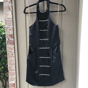 Copper St. black halter neck mini dress satin 10